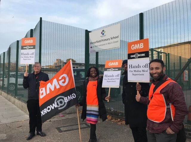 GMB hold protest at Tower Hamlets school over axing of support staff